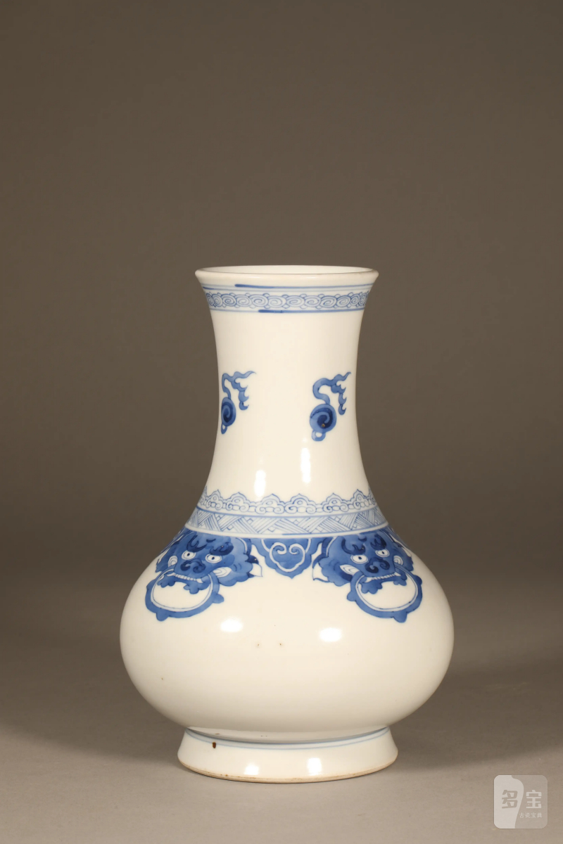 清 青花瑞兽衔环尊 - 图4